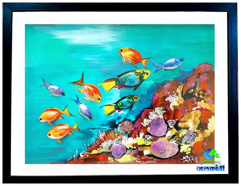 Handmade fish shell painting 223
