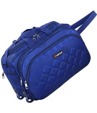 AXEN BAGS - Brown Polyester Duffle Trolley