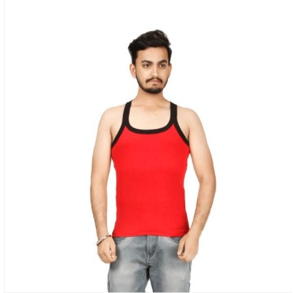 Men's Round Neck Vest Red (Pack of 01 Pcs)