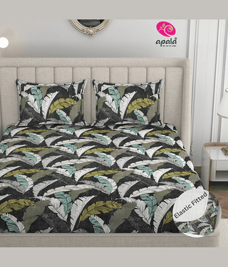 Apala Microfibre 1 King Fitted Bedsheet with 2 Pillow Covers ( 198 cm x 182 cm ) , Gray
