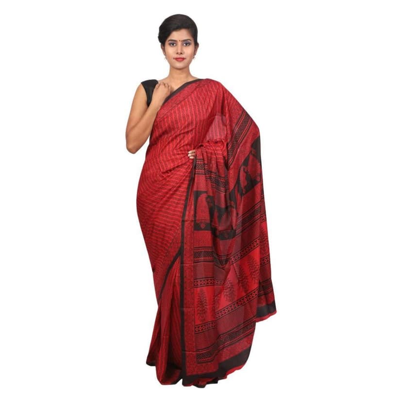 HANDLOOM MULBERRY SILK SAREE WITH BLOUSE (SKU - 3I0107030422 SAREE- 205)