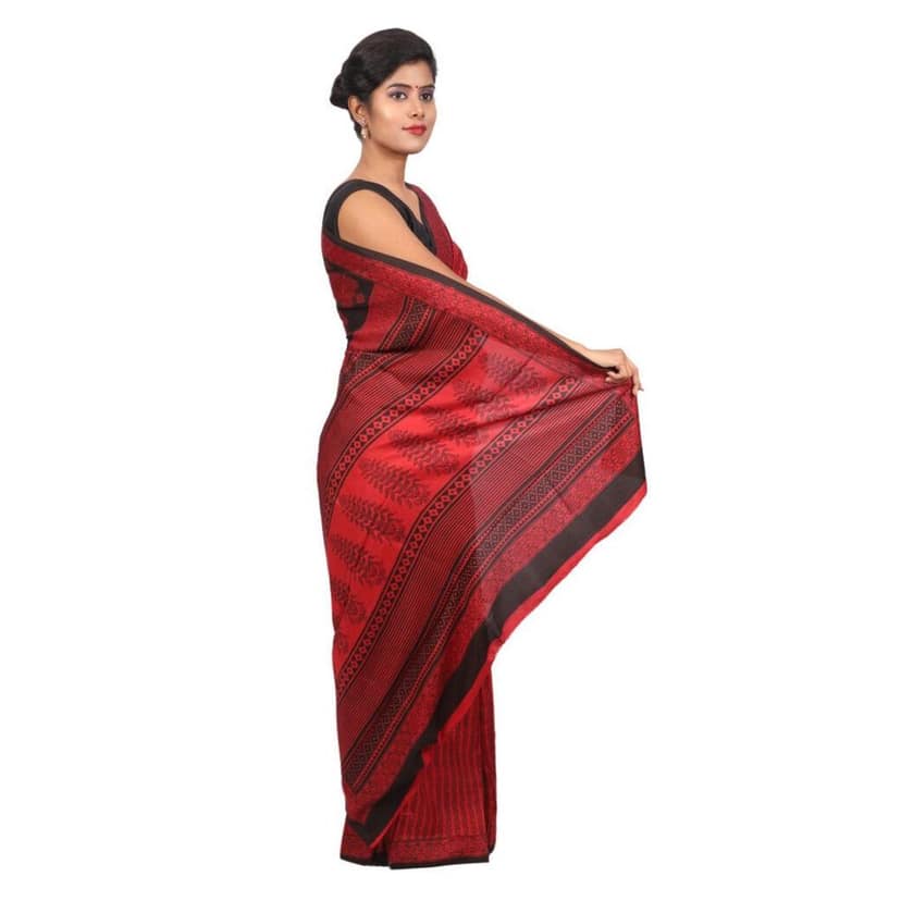 HANDLOOM MULBERRY SILK SAREE WITH BLOUSE (SKU - 3I0107030422 SAREE- 205) view 2