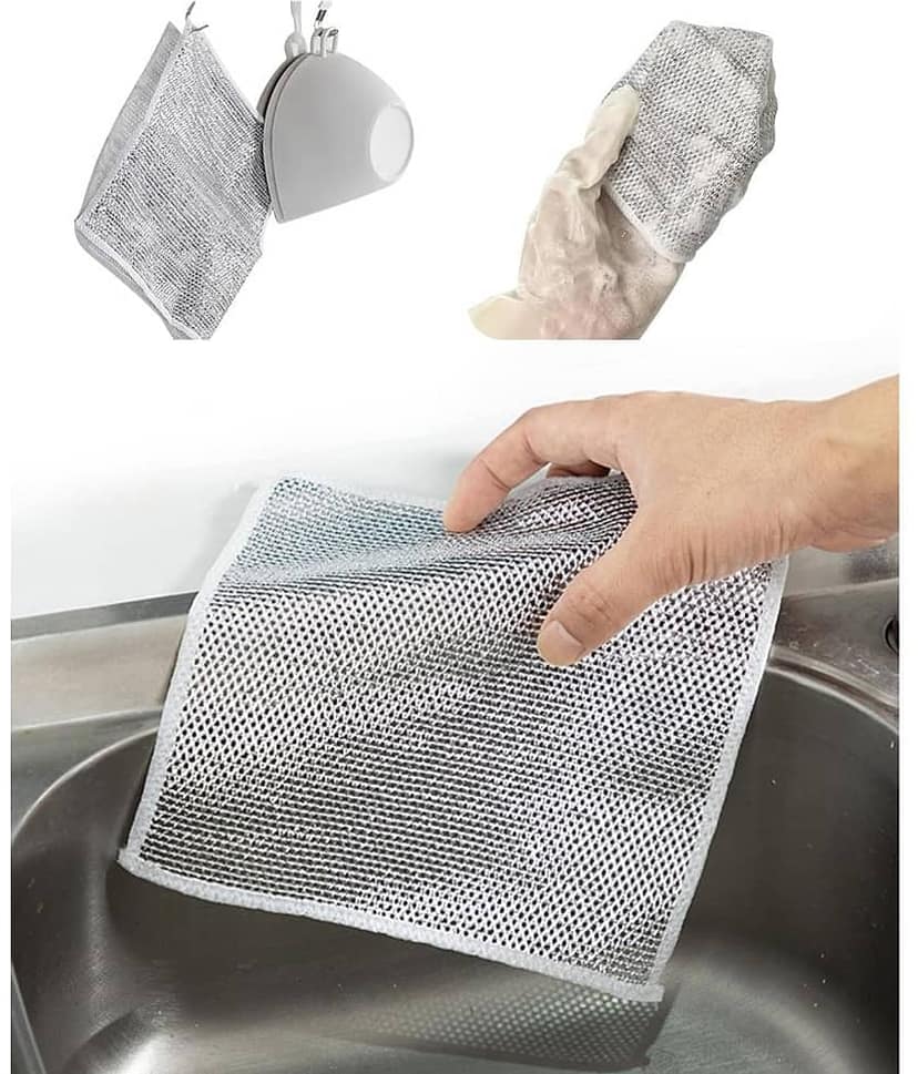 DHSMART Wire Dishwashing Rags for Wet and Dry Dishwash Bar Non Scratch Scrubbing Pads 1 no.s Pack of 5 view 2