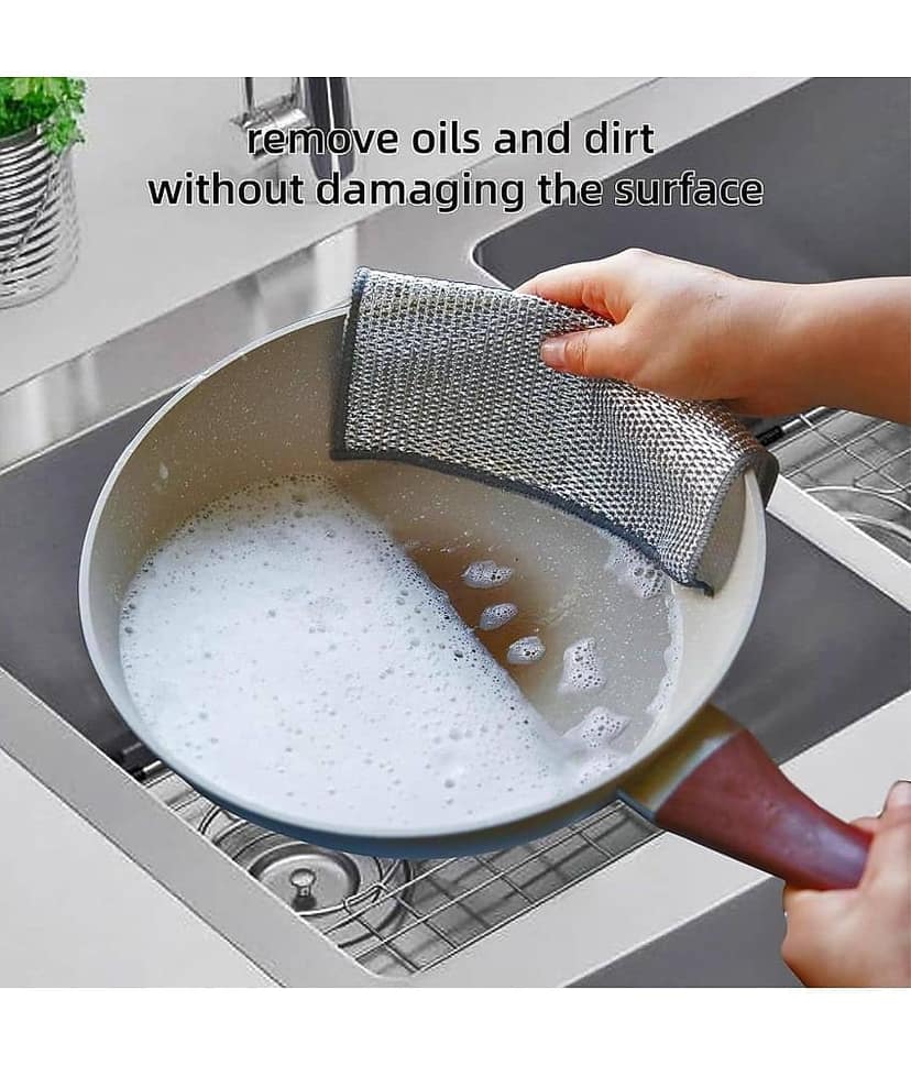 DHSMART Wire Dishwashing Rags for Wet and Dry Dishwash Bar Non Scratch Scrubbing Pads 1 no.s Pack of 5 view 8