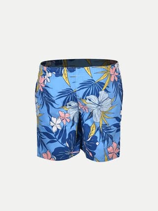 Men Light Blue Abstract Printed Casual Shorts