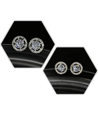 AKLINA White Stud Earrings ( Pack of 2 )
