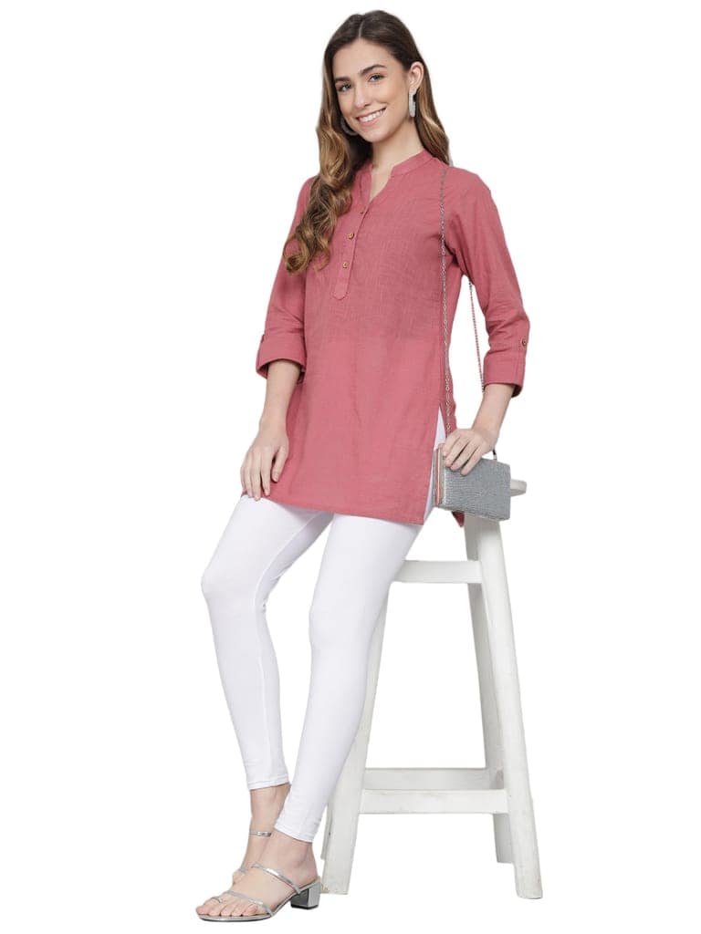 SOFT COLORS Women's Skinny Fit Ethnic Wear Ankle Length Leggings (White) view 6