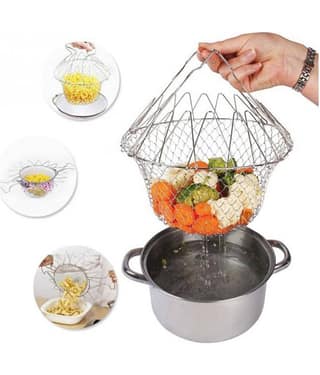 Hi-lee Chef Basket Cooker Strainer 12 In 1 Kitchen Tool Cooks Net - Flexible Kitchen Helper Kitchen Tool