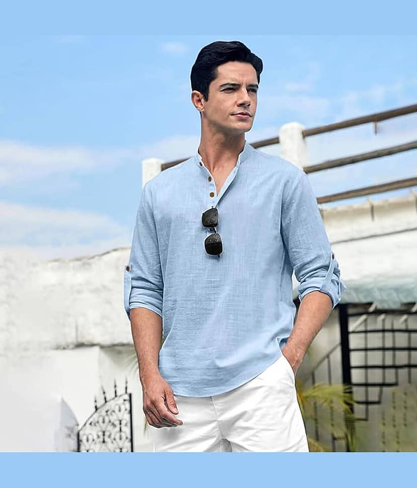 Vida Loca White Cotton Blend Men's Shirt Style Kurta ( Pack of 1 )