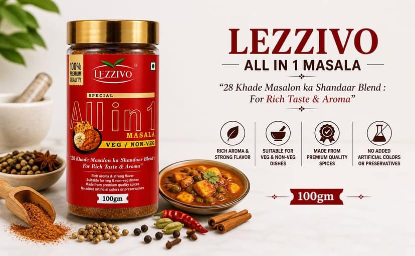 LEZZIVO All in One Masala Powder - 100g | Packed in Jar | Multipurpose view 5