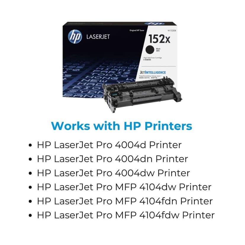 HP 152X Black Original LaserJet Toner Cartridge (W1520X) view 4
