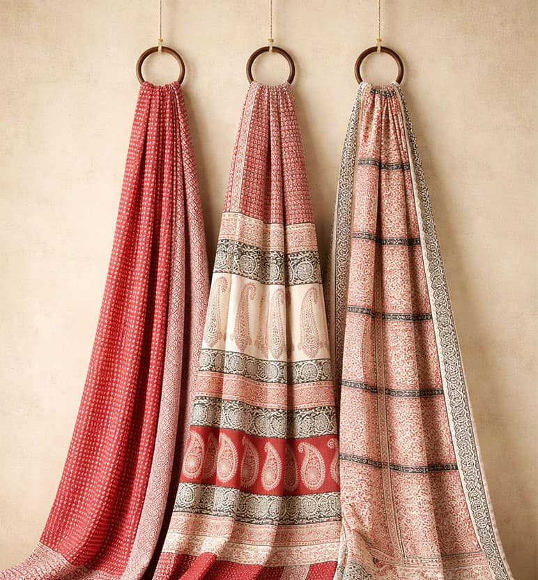 Hand Block Printed Bagh Cotton Suit – 3 Piece Unstitched