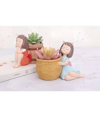 Khushi Enterprises Decorative Pot 12 cm - Pack of 2