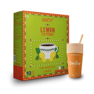 INDICUP Lemon Tea Instant Premix, Pack of 1 - 10 Sachets
