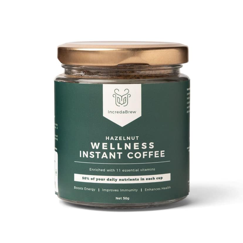Hazelnut Wellness Instant Coffee - 50 gms Jar + Free Mug view 2