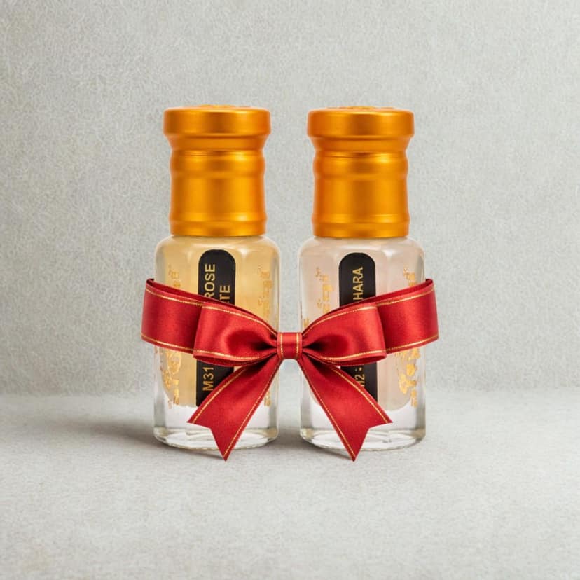 alnaqi fragrances Musk Tahara & White Rose Attar Combo (6ml x 2) - Pure White Musk & Floral Rose Perfume Oil, Alcohol-Free Long-Lasting Concentrated Ittar for Men & Women, Premium Gift Pack view 4