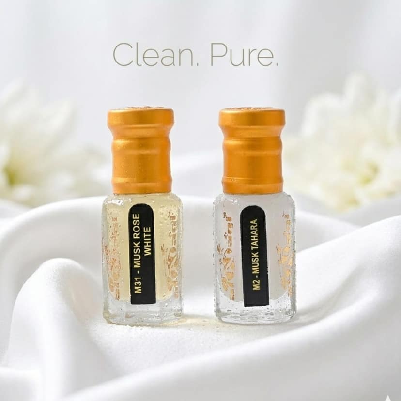alnaqi fragrances Musk Tahara & White Rose Attar Combo (6ml x 2) - Pure White Musk & Floral Rose Perfume Oil, Alcohol-Free Long-Lasting Concentrated Ittar for Men & Women, Premium Gift Pack view 5