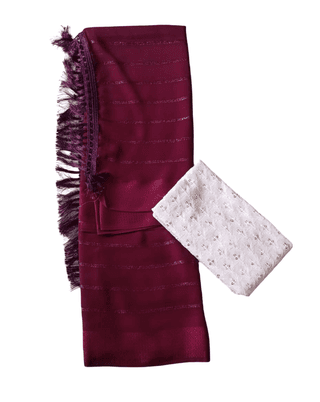 Maroon Saree with White Embroidered Blouse