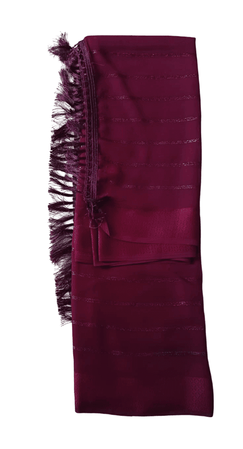 Maroon Saree with White Embroidered Blouse view 2
