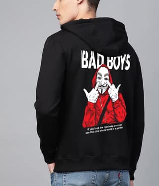 SCOTT FINCHER Men's Black Graphic Printed Hoodie : AA(RSHOD)BLACK_117