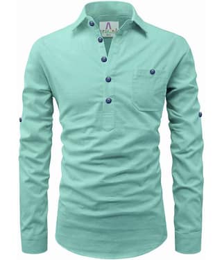 Apektra Peach Cotton Men's Shirt Style Kurta ( Pack of 1 )