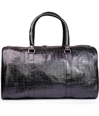 Man Arden - Black Leather Duffle Bag