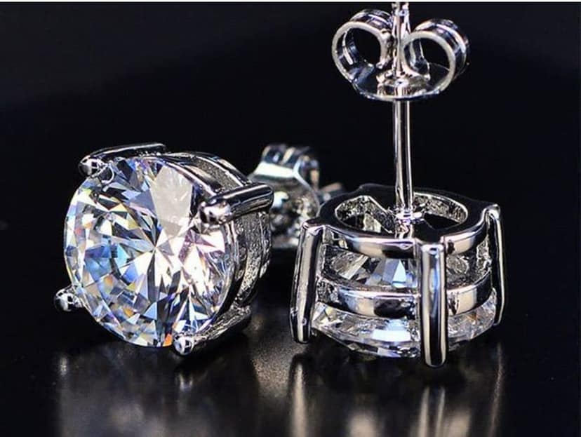 Trendy Fashion Diamond Studded Stainless Steel Stud Earrings for Men and Boys & Girls(1 Piece)
