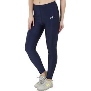 Ninq Ankle Length Western Wear Legging (Blue, Solid)