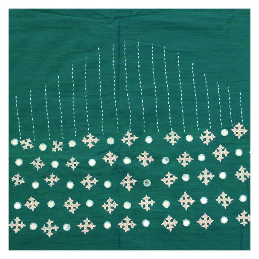 Garvi Gurjari(A Gujarat Govt Enterprise Pine Green Hand Embroidered Unstitched Blouse Material(GGCEBPU10)� view 2
