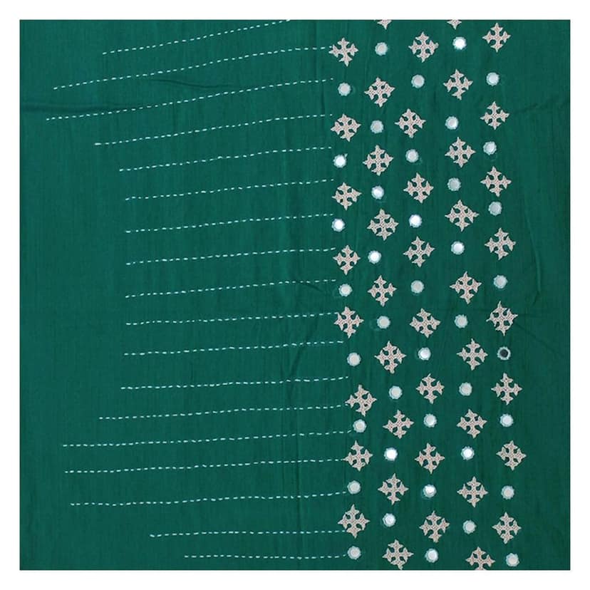 Garvi Gurjari(A Gujarat Govt Enterprise Pine Green Hand Embroidered Unstitched Blouse Material(GGCEBPU10)� view 4