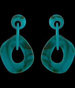 Silver Shine Elegant Ocean Blue Designer Partywear Earring For Girls And Women Jewellery