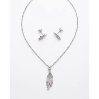 Pendant Set silver-tone Leaf-Inspired