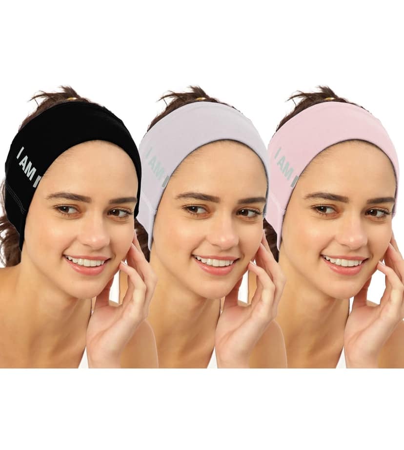 FREECULTR Unisex Bamboo Bandana, Anti Microbial Super Soft & Comfort Fit, Breathable Multipurpose Headband, Face Mask for Dust Protection and Sun - Size Printed Pack of 3-Black, Sand, Peach