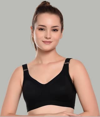 Bruchi Club Pack of 1 Cotton Blend Non Padded Women's Everyday Bra ( Black ) BRC-BR-BAC555