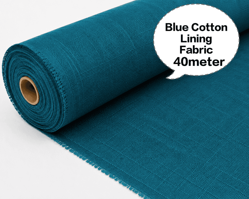 Blue Cotton Lining Fabric (Bada Panna), Blue Cotton Lining Fibre (Bada Panna), Blue Lining Cloth (Bada Panna), Soft Blue Cotton Lining (Bada Panna), Blue Garment Lining Fabric (Bada Panna) view 3