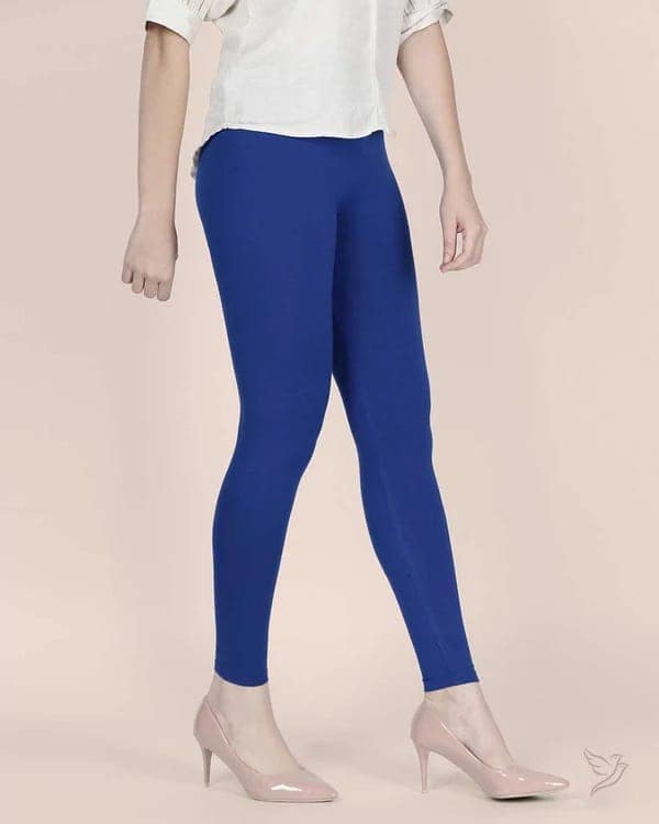 CHINTELS Churidar Ethnic Wear Legging (Dark Blue, Solid) view 2