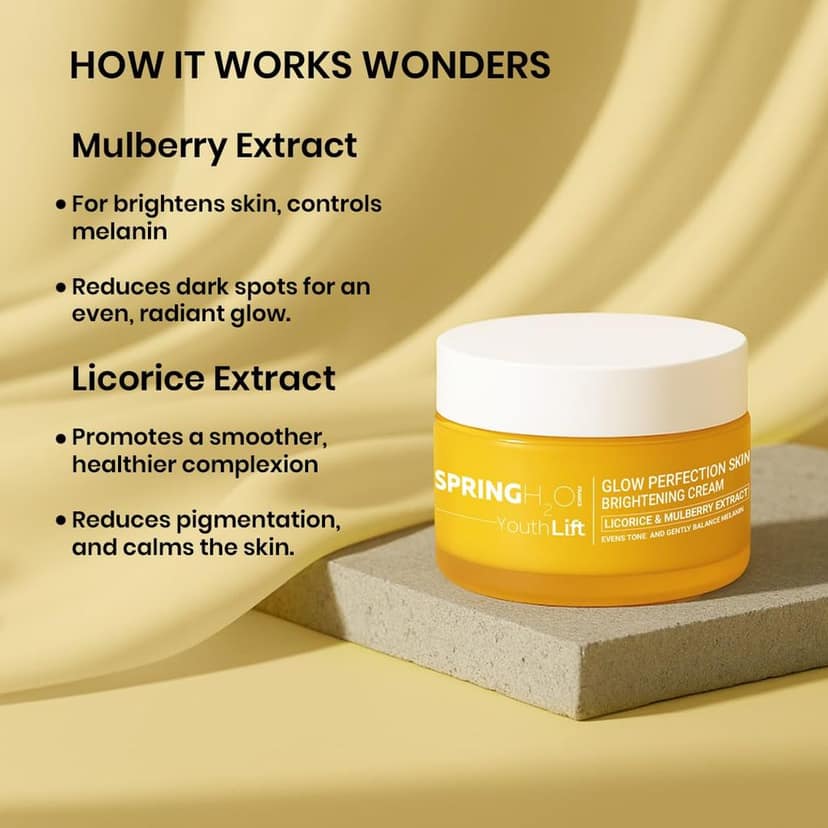Spring H2O Age Sculpt Anti-Aging Cream + Glow Perfection Brightening Cream Combo | Anti-Wrinkle, Firming & Even Tone Skincare Duo | Hydration, Radiance & Dark Spot Reduction � 2 x 50ml view 4