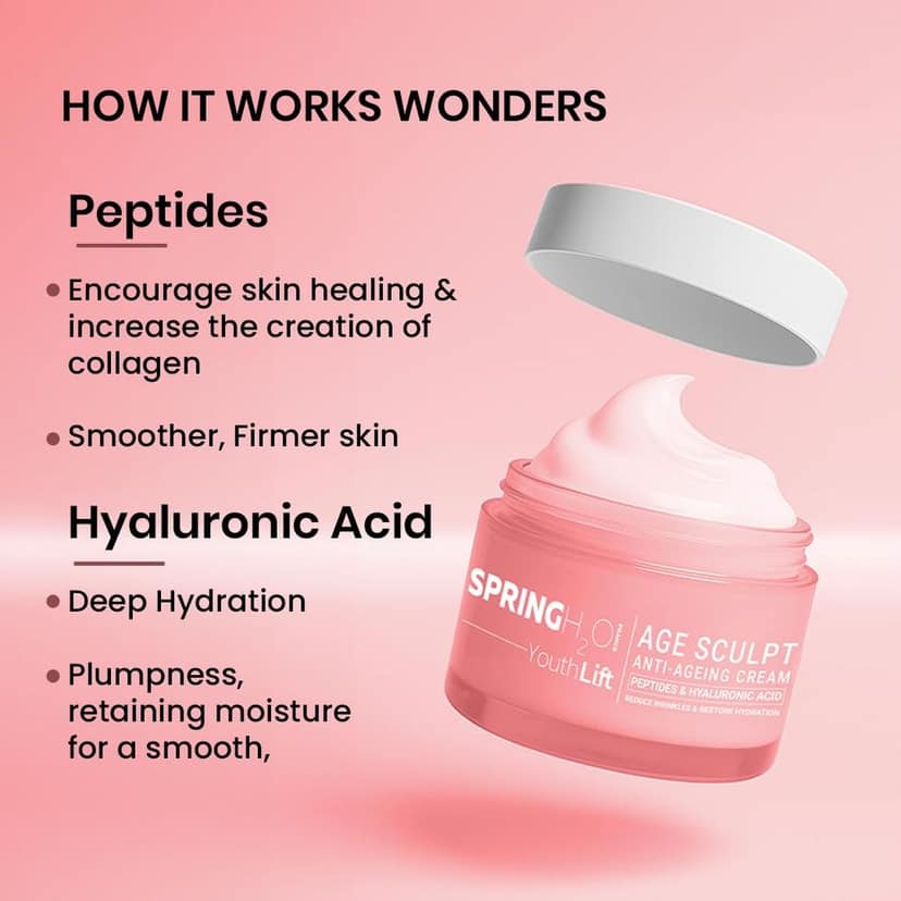 Spring H2O Age Sculpt Anti-Aging Cream + Glow Perfection Brightening Cream Combo | Anti-Wrinkle, Firming & Even Tone Skincare Duo | Hydration, Radiance & Dark Spot Reduction � 2 x 50ml view 5