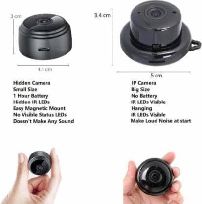 Best Quality 1080p HD Mini WiFi Spy Secret Wireless IP CCTV Camera Supports 128GB MicroSD Card Spy Camera (1 Channel) view 2