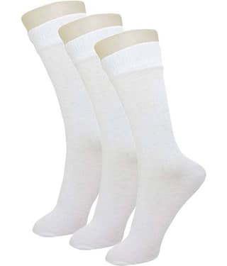 Tahiro White Premium Cotton Full Length Socks - Pack of 3