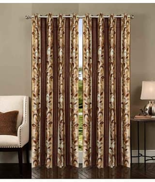 Stella Creations Set of 2 Long Door Eyelet Curtains