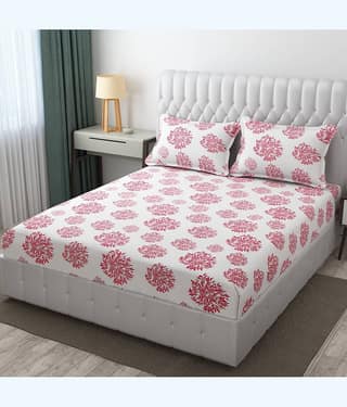 Apala Microfiber 1 Double King Bedsheet with 2 Pillow Covers ( Off White )