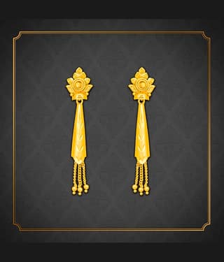 LUV FASHION Golden Drop Earrings ( Pack of 1 )