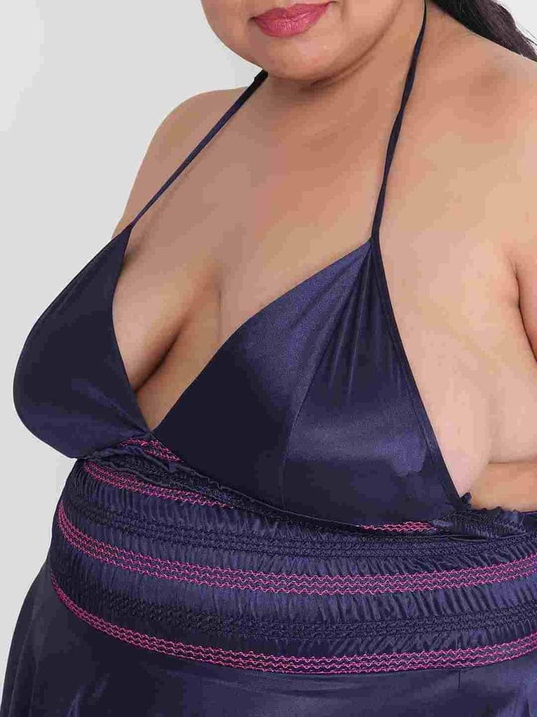 Plus Size Hot Short Navy Bikini Dress for Honeymoon BB35N view 6
