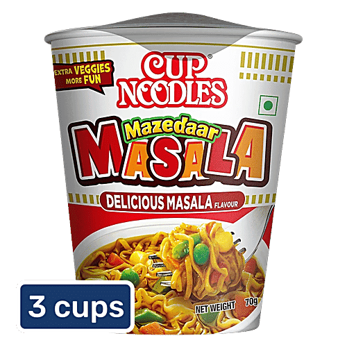Nissin Food Cup Noodles Mazedaar Masala, 3x70 g Multipack