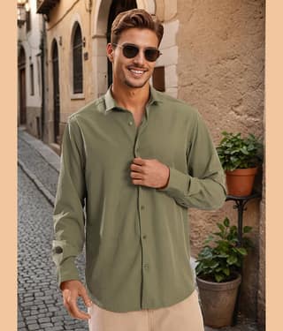 Bene Kleed Polyester Regular Fit Solids Full Sleeves Men's Casual Shirt - Green ( Pack of 1 )