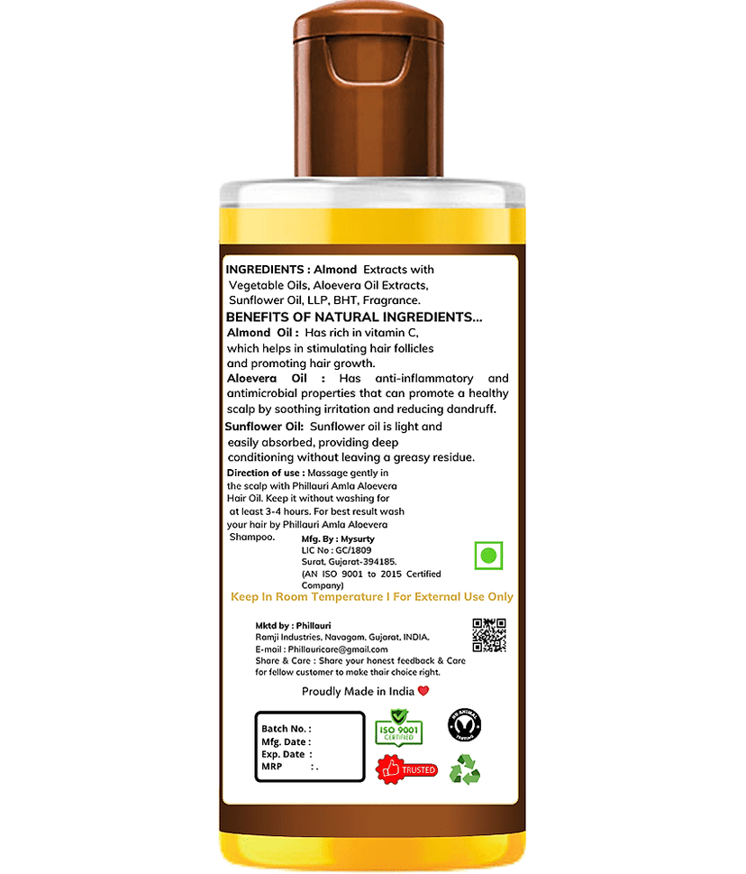 Phillauri Hair Growth Almond Oil 400 ml ( Pack of 4 ) view 2