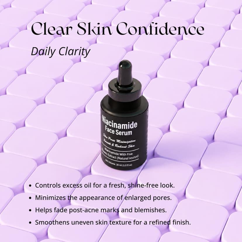 23U FOREVER Niacinamide Face Serum | Oil Control & Pore Minimizing | Smooth & Refined Skin Texture | With Turmeric, Ginseng & Five Flower Extract | Lightweight, Non-Greasy & Fast Absorbing | For Sensitive & All Skin Types | 30 ml view 2