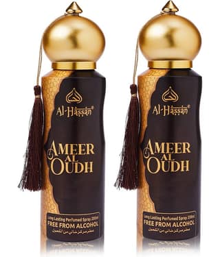 Al - Hassan Ameer Al Oudh Perfumed Spray For Men & Women Lasting Body Spray 200 ml (Pack of 2)