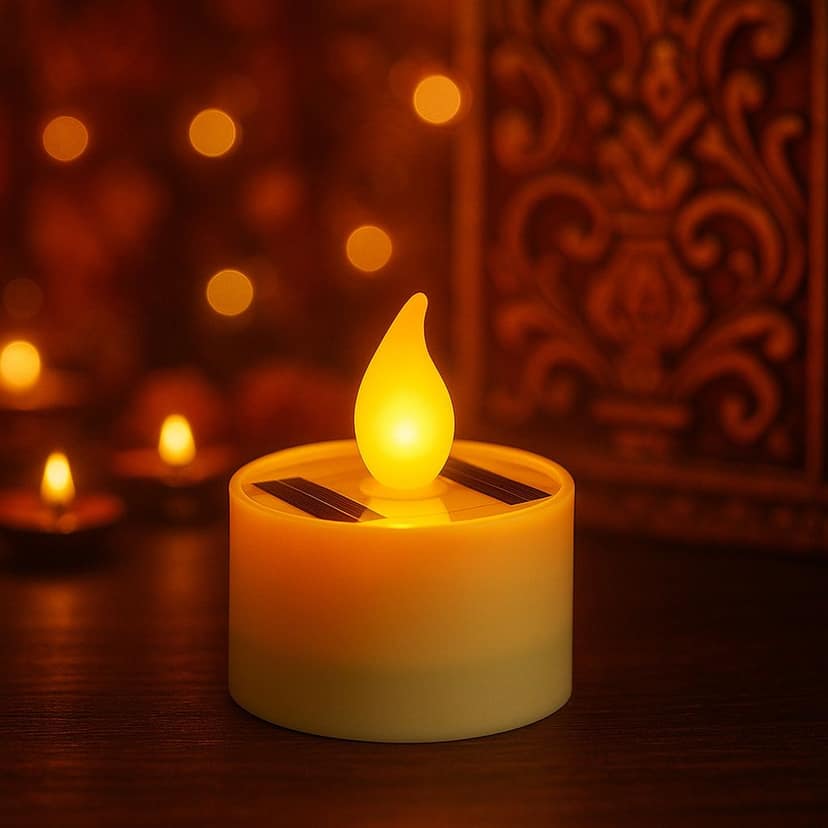 Solar Powered LED Flameless Candle – Safe Warm Glow for Decor view 3